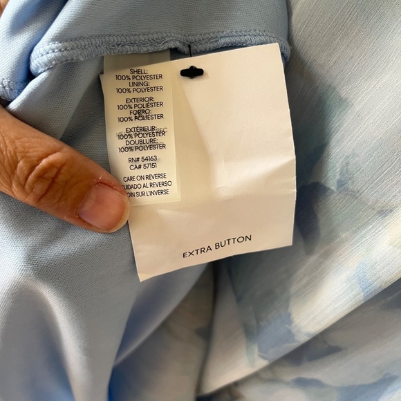 Calvin Klein Size 16 Flutter Cap Sleeve A Line Midi Lined Dress Floral V Neck - Picture 8 of 10